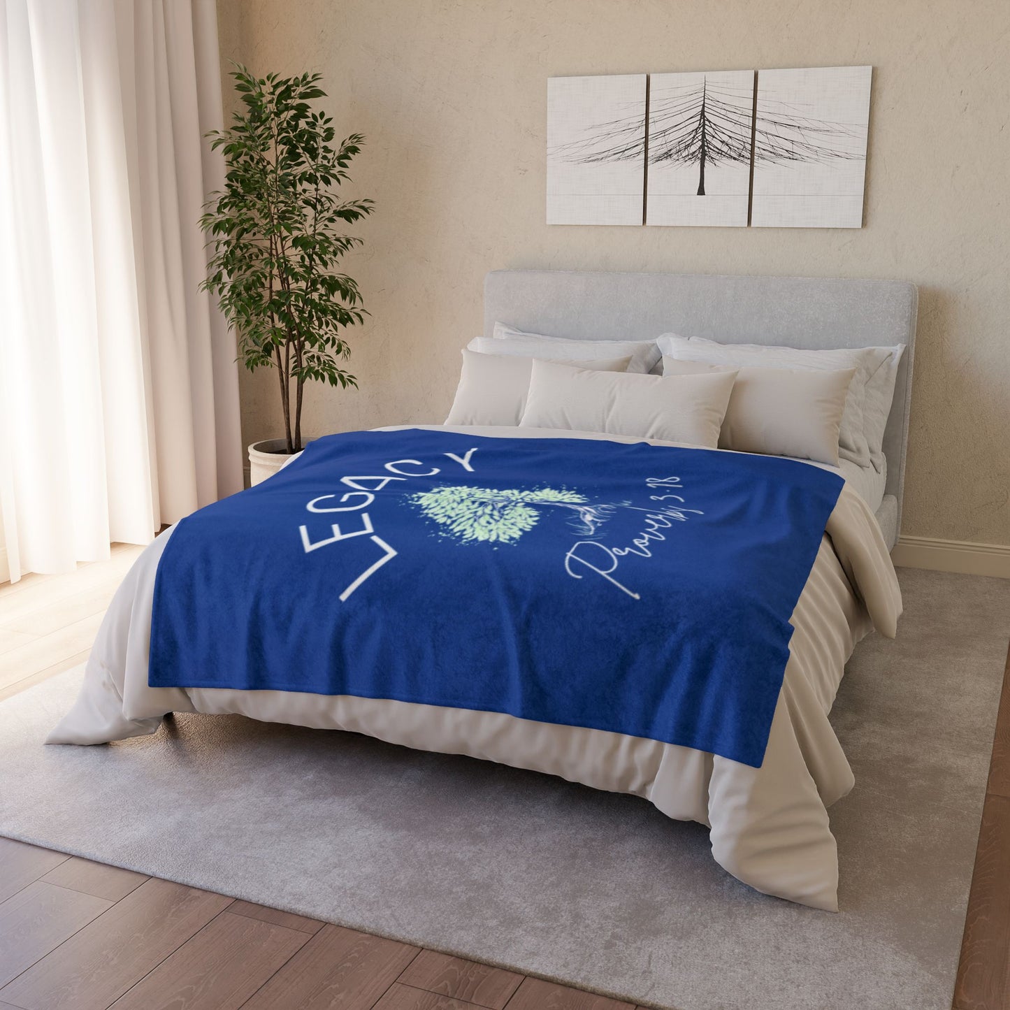 Legacy Tree Throw Blanket - Blue