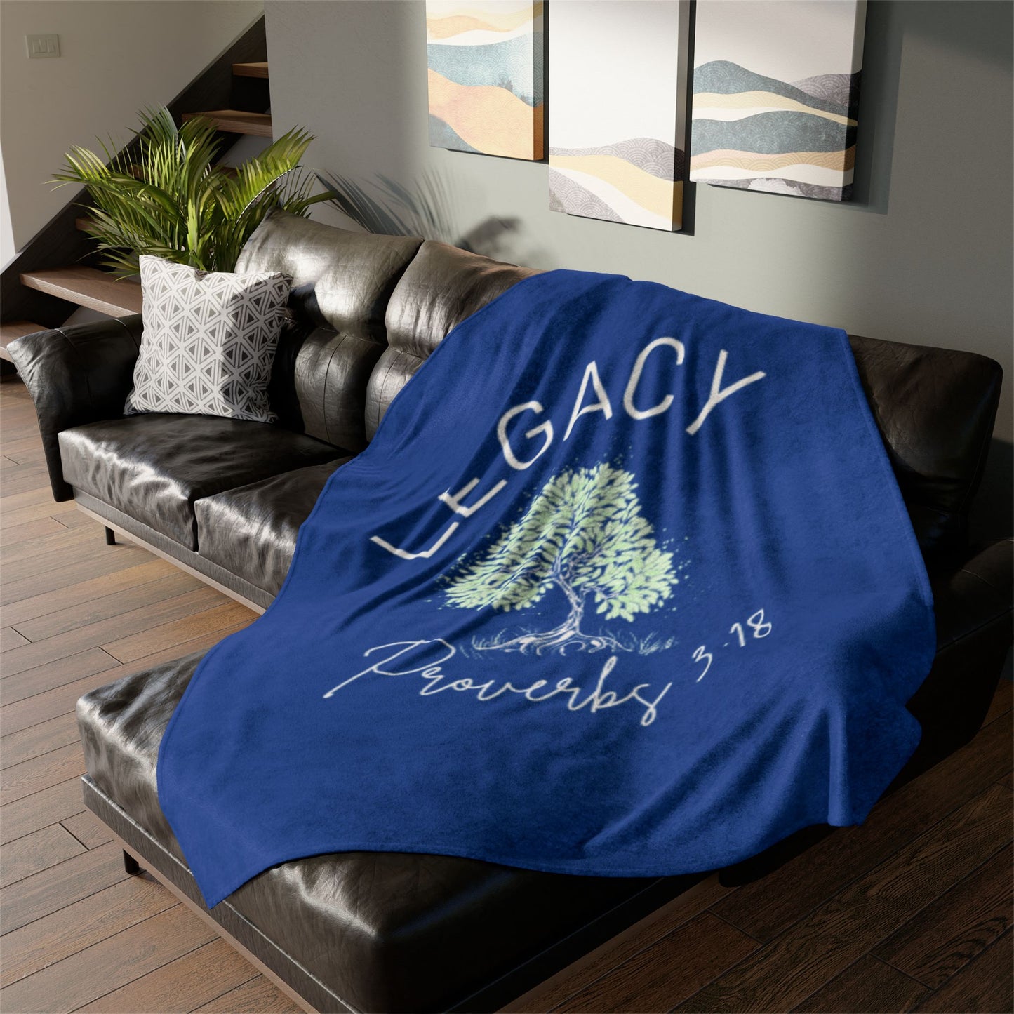 Legacy Tree Throw Blanket - Blue