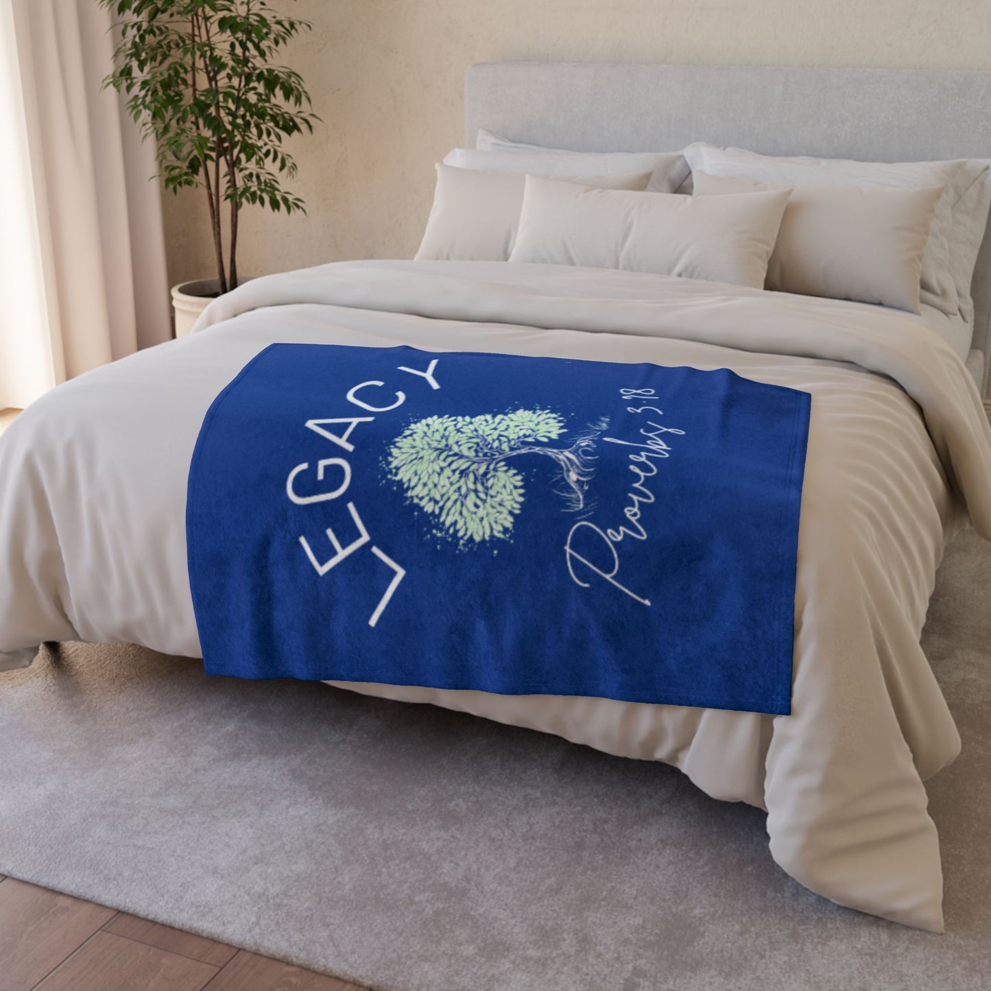 Legacy Tree Throw Blanket - Blue