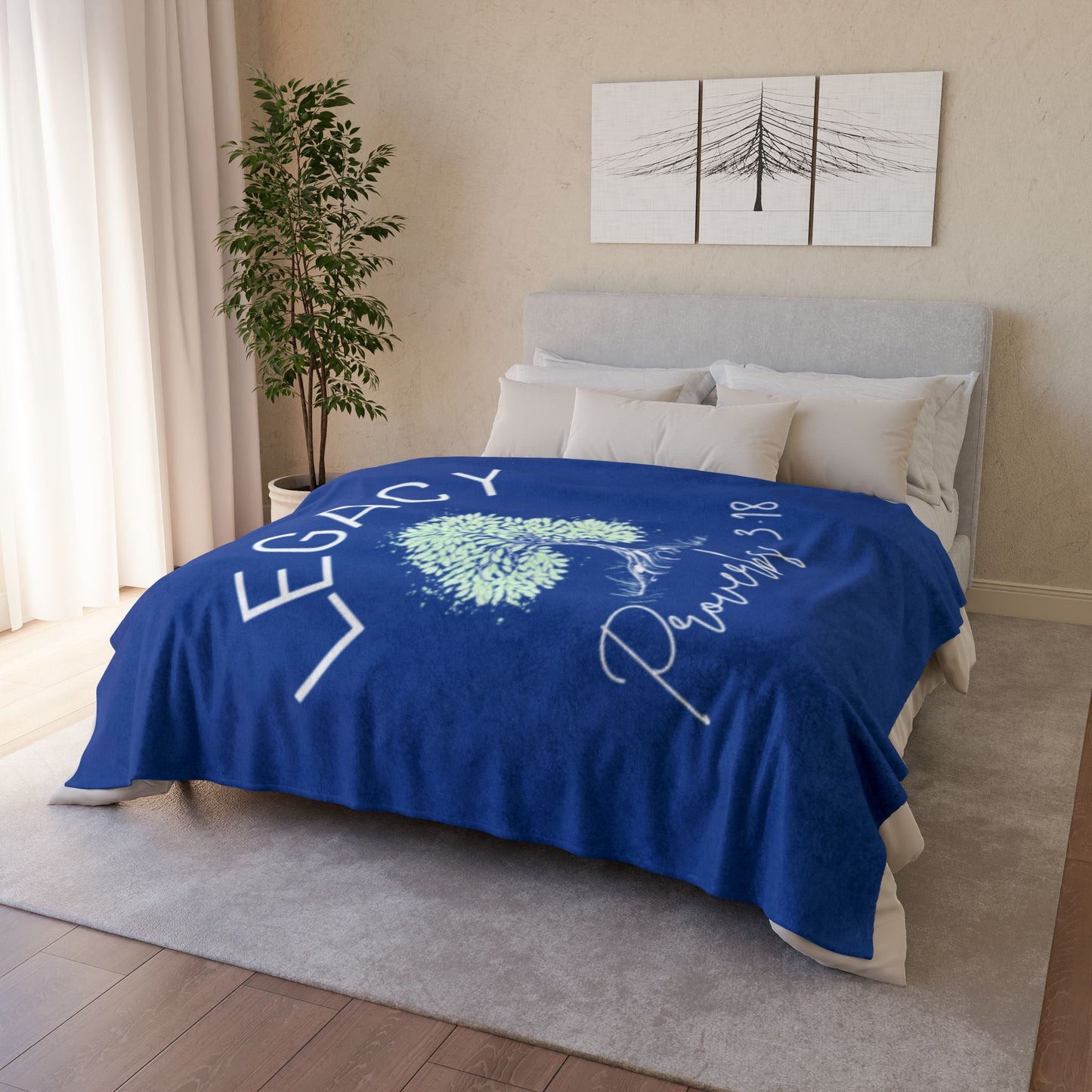 Legacy Tree Throw Blanket - Blue