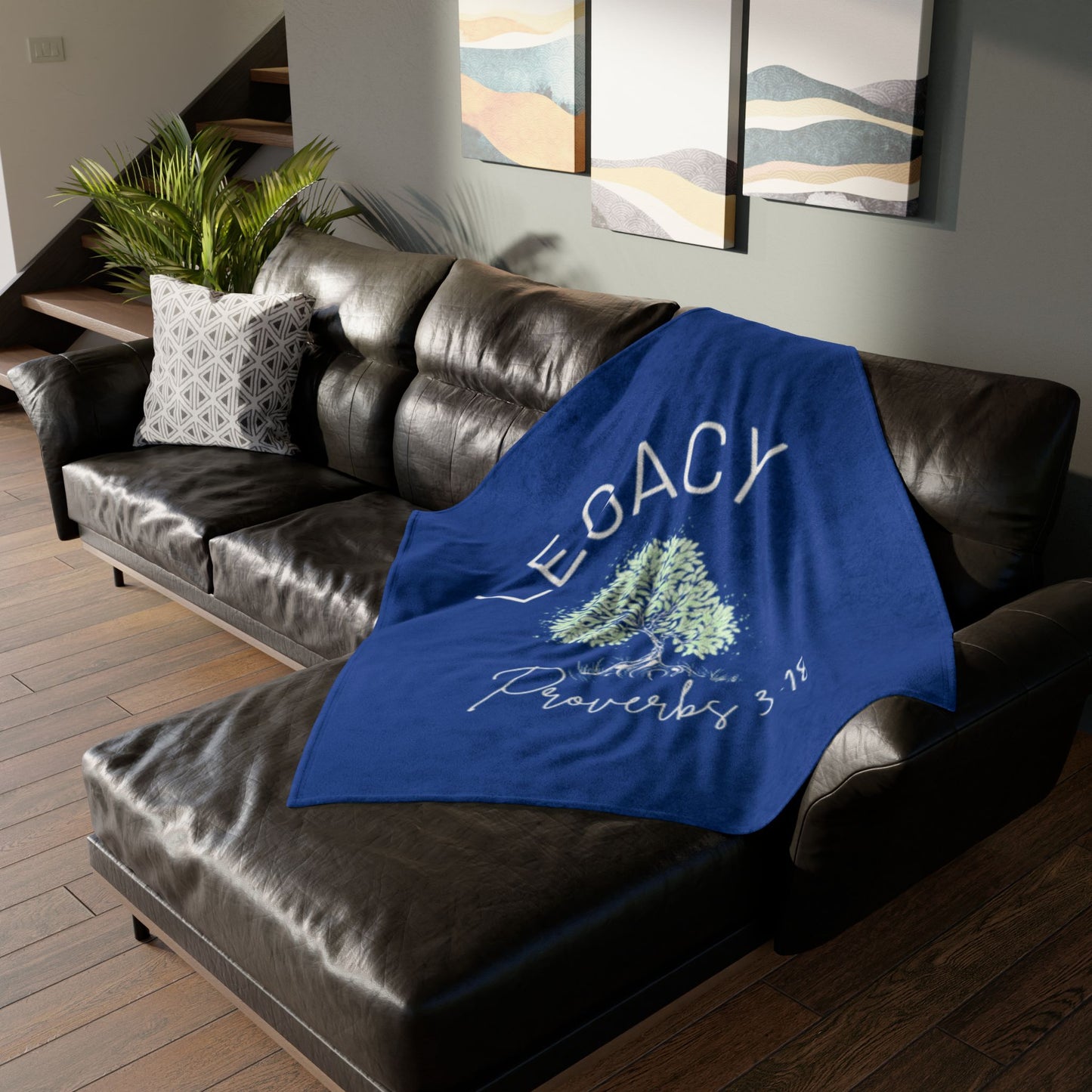 Legacy Tree Throw Blanket - Blue