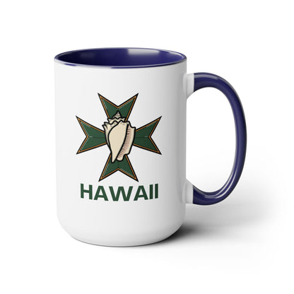 MHOSLJ Hawaii Badge Two-Tone Coffee Mug