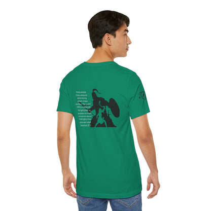 Fight Club T-Shirt - Cross Front, Jeremiah 29:11 Knight Back, and FC Sleeve