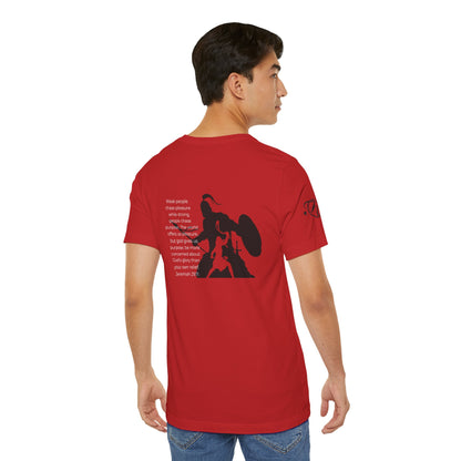 Fight Club T-Shirt - Cross Front, Jeremiah 29:11 Knight Back, and FC Sleeve