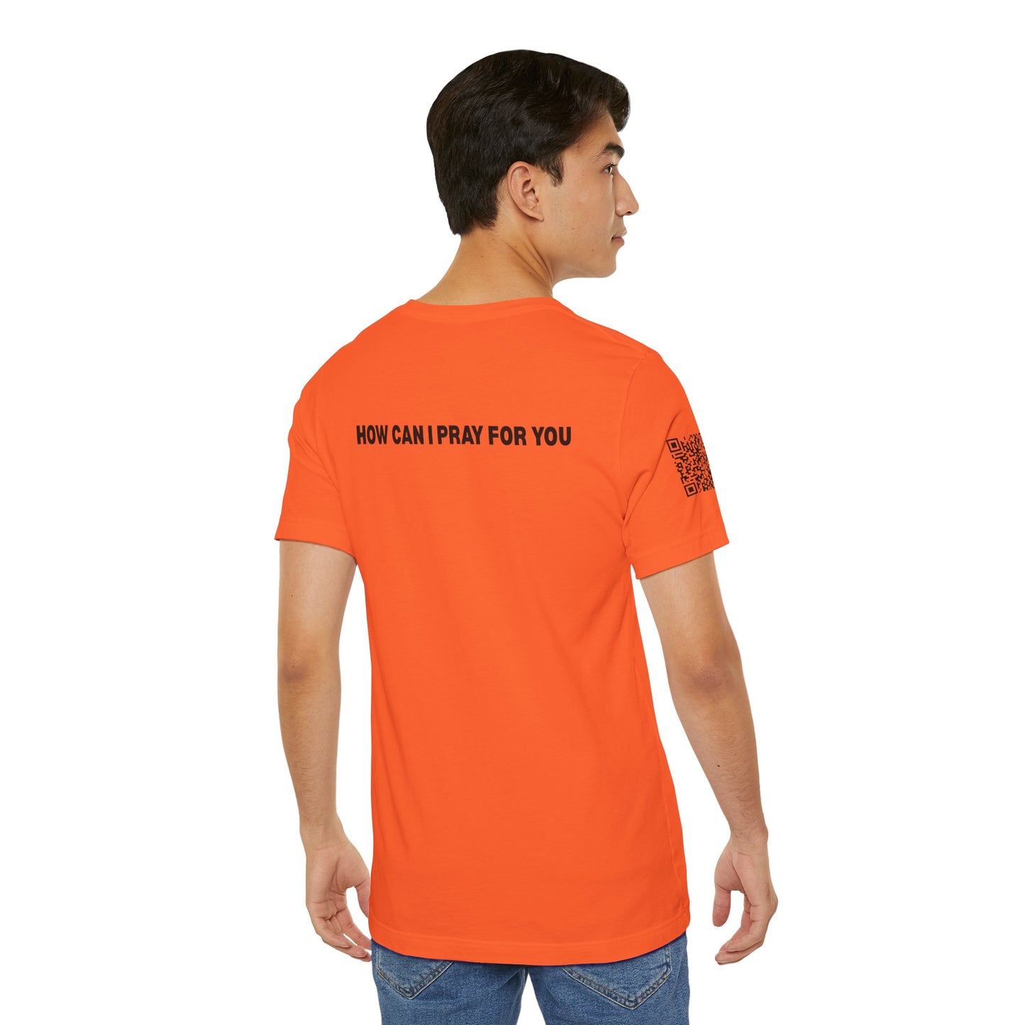 Man in the Mirror - Front MIM Logo with QR on Sleeve and How Can I Pray For You on back