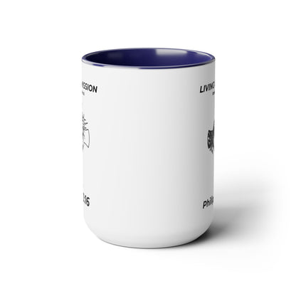 HDUB Cross Living on Mission Two-Tone Coffee Mug