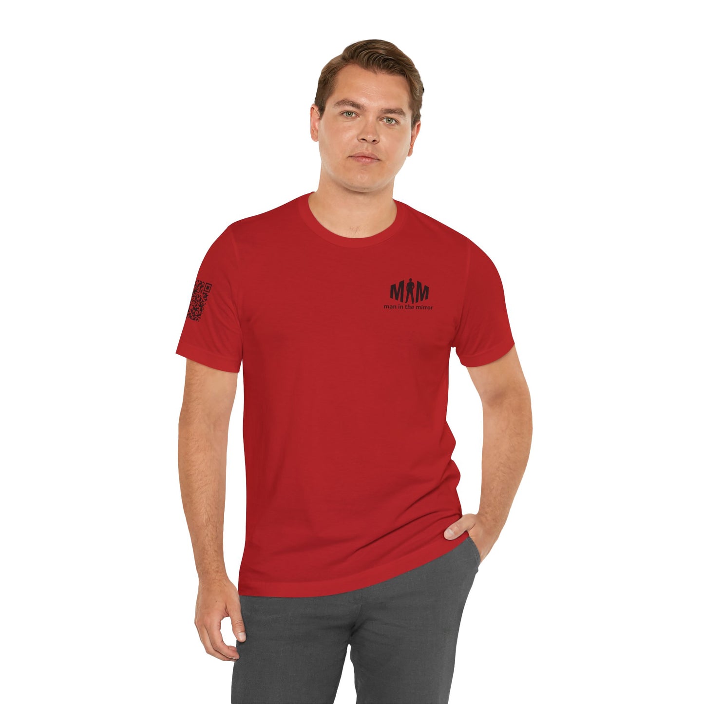 Man in the Mirror - Front MIM Logo with QR on Sleeve and How Can I Pray For You on back