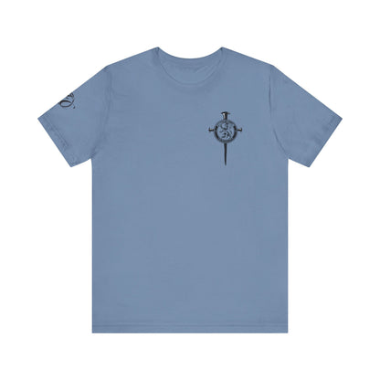 Fight Club T-Shirt - Cross Front, Jeremiah 29:11 Knight Back, and FC Sleeve
