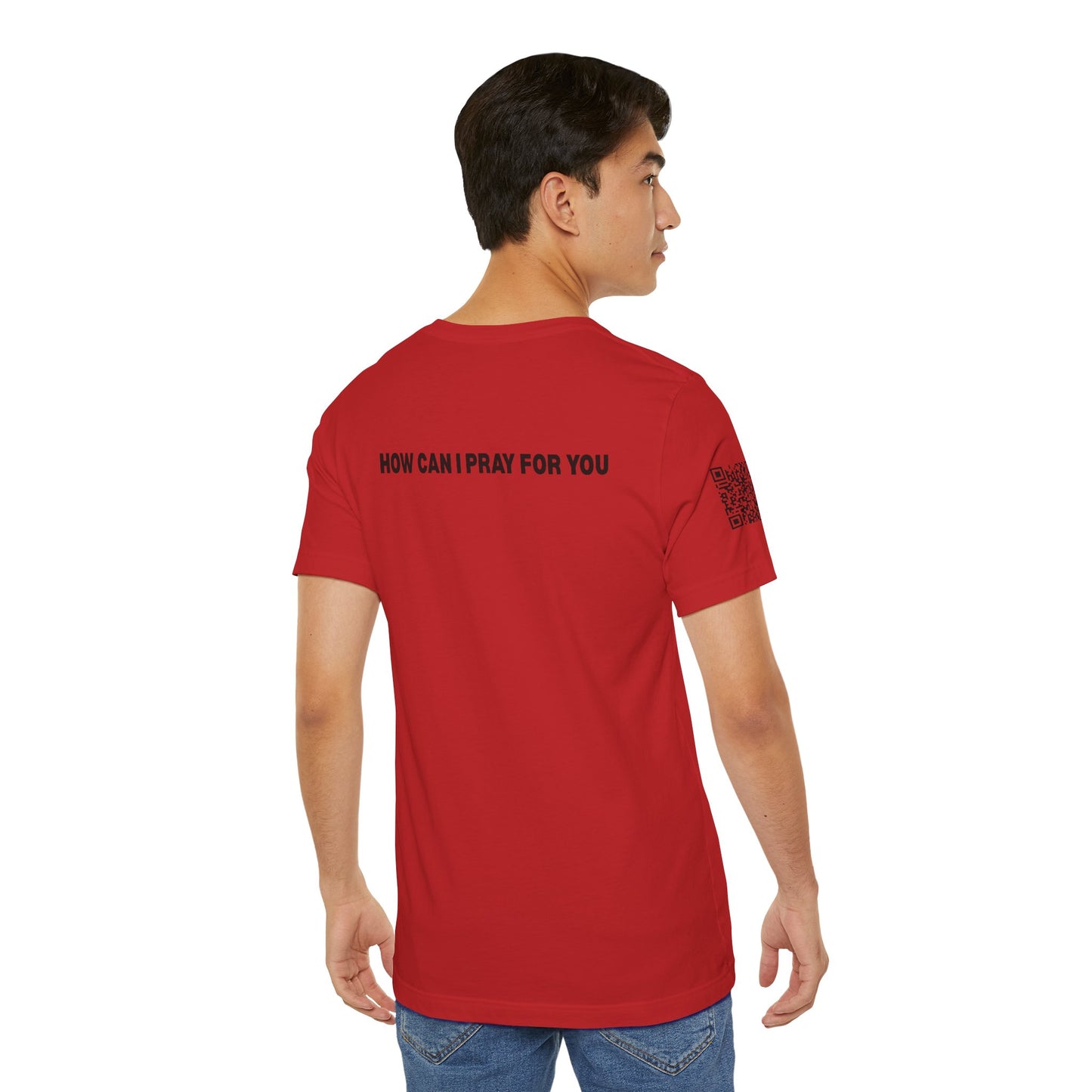 Man in the Mirror - Front MIM Logo with QR on Sleeve and How Can I Pray For You on back