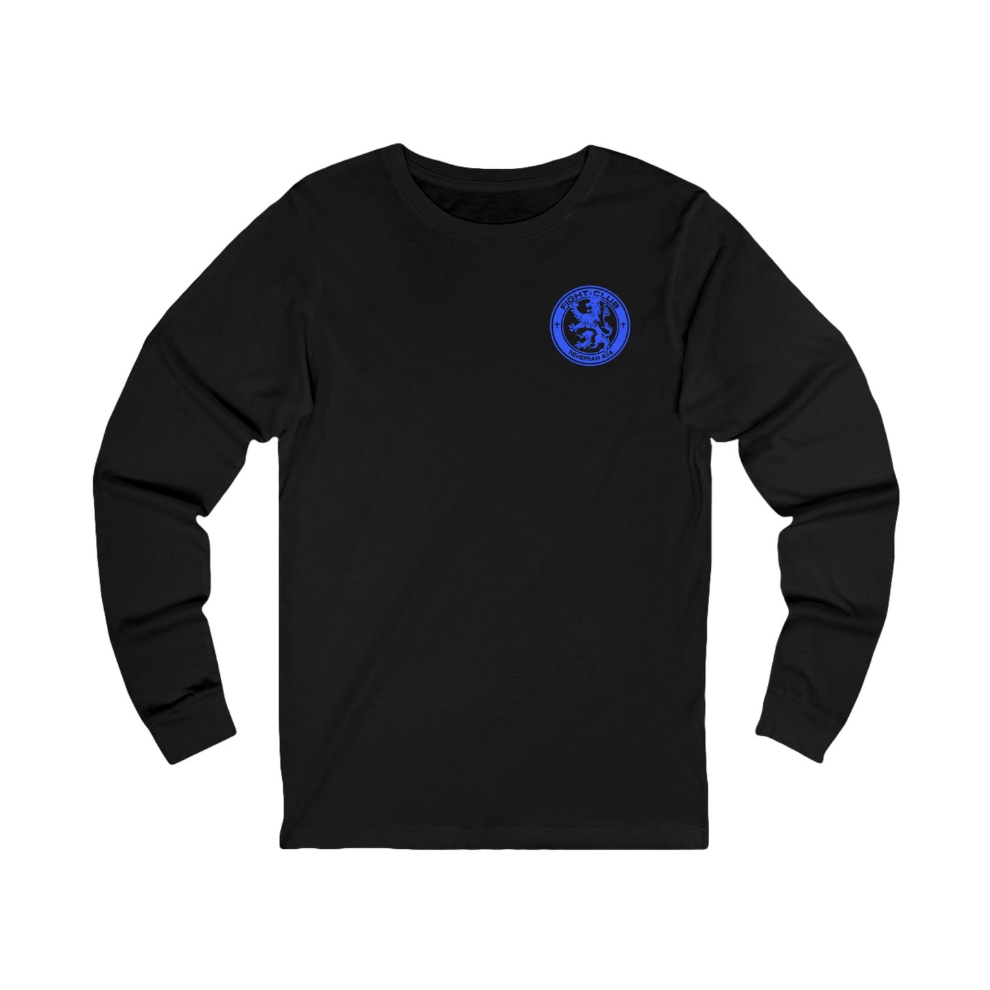 Fight Club Long Sleeve T-Shirt - Colorful Logo Front and Cross Back