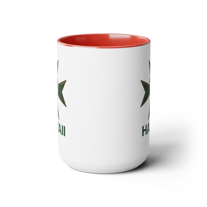 MHOSLJ Hawaii Badge Two-Tone Coffee Mug