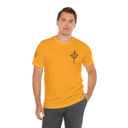 Fight Club T-Shirt - Cross Front, Jeremiah 29:11 Knight Back, and FC Sleeve