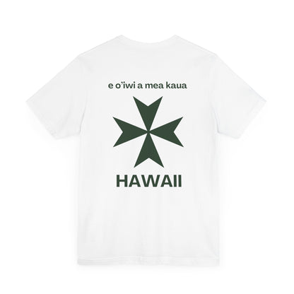 MHOSLJ Hawaii T-Shirt- QR Front and Green Cross Back