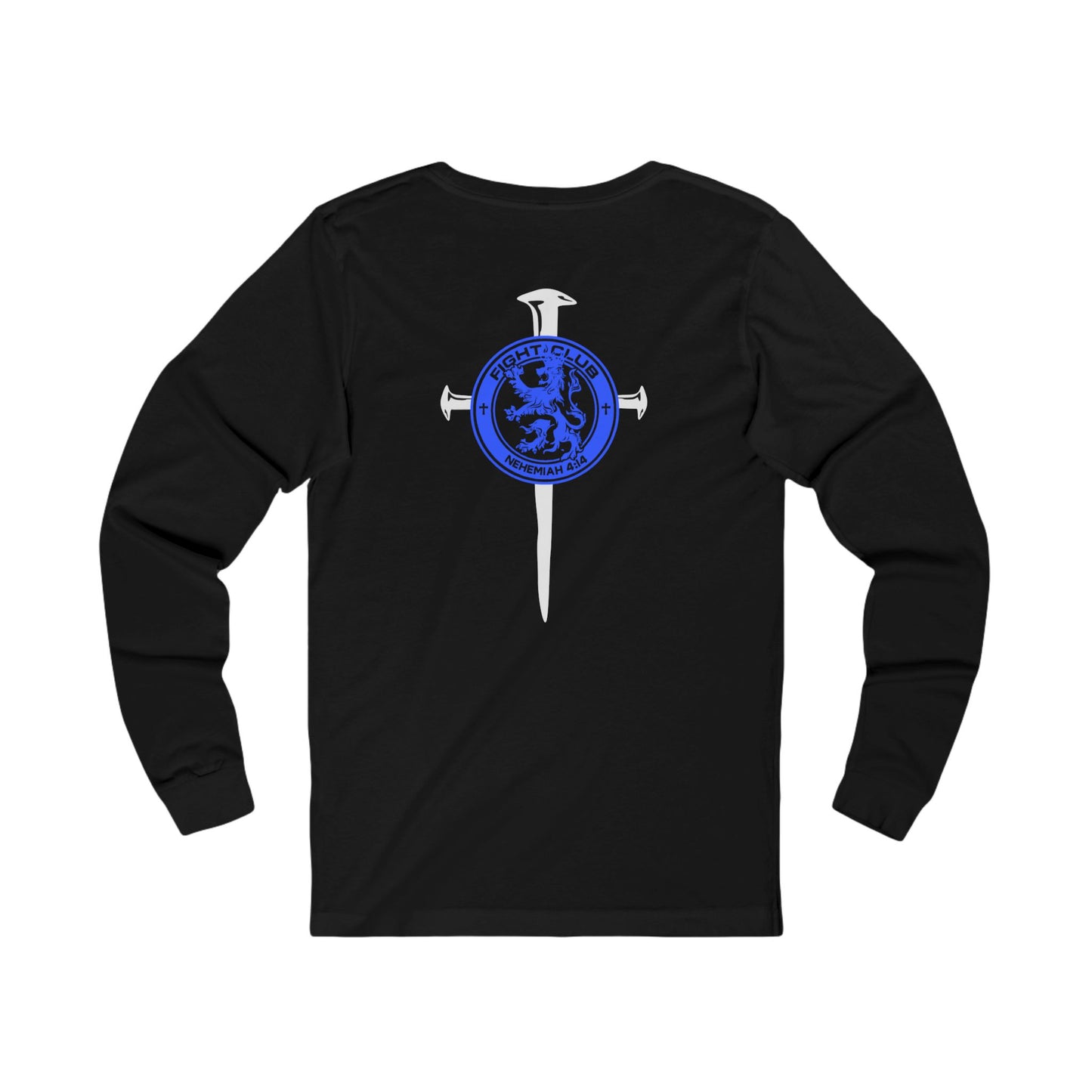 Fight Club Long Sleeve T-Shirt - Colorful Logo Front and Cross Back