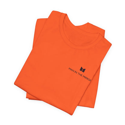 Man in the Mirror - Front Standard Logo with QR on Sleeve and How Can I Pray For You on back