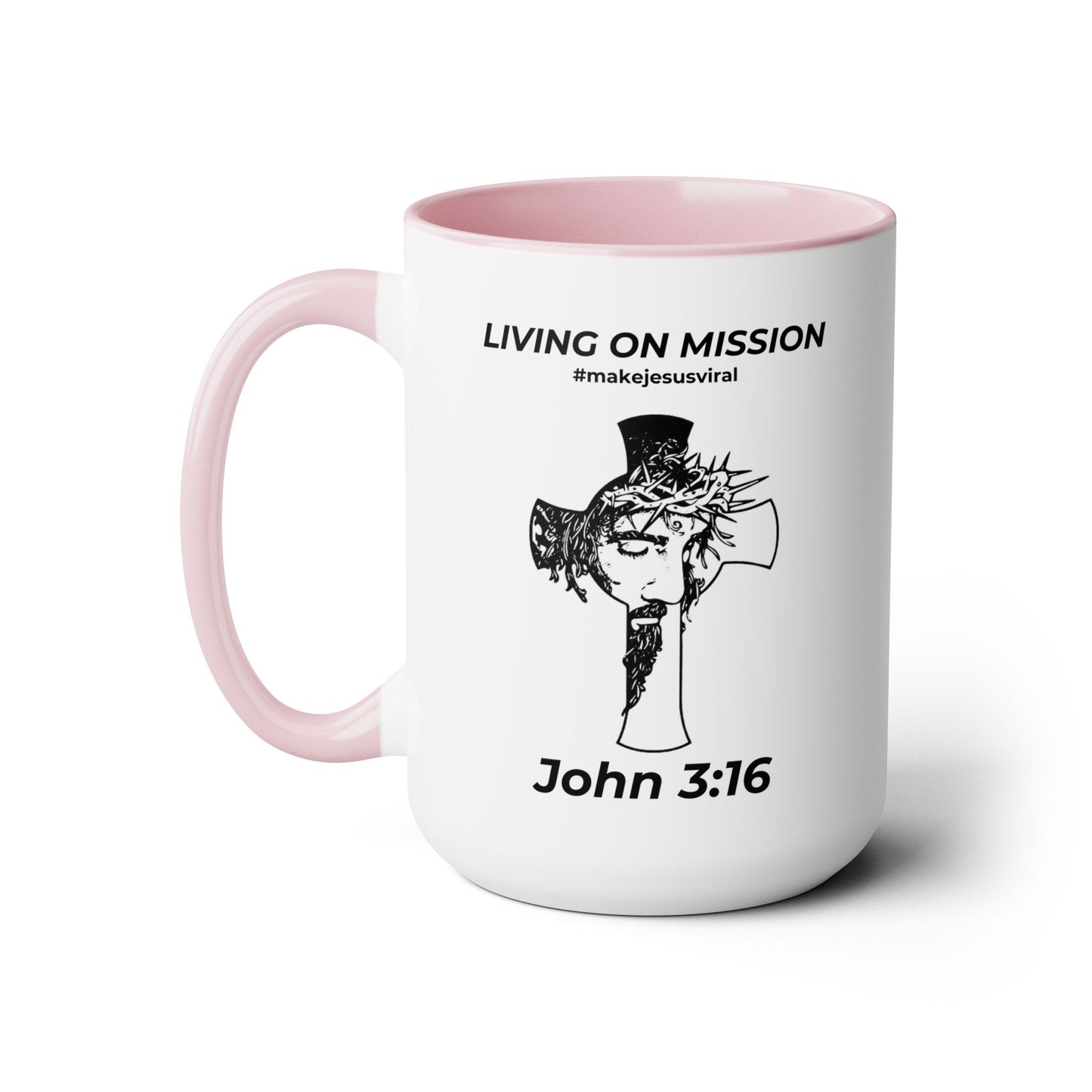 HDUB Cross Living on Mission Two-Tone Coffee Mug