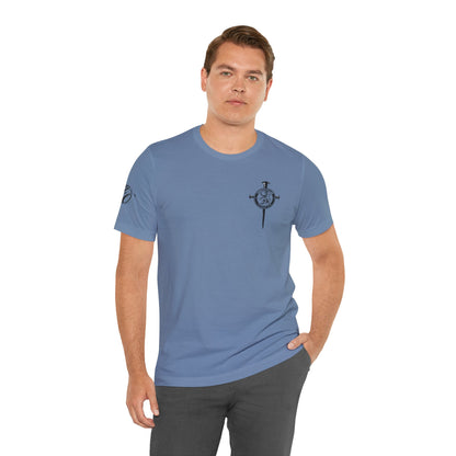Fight Club T-Shirt - Cross Front, Jeremiah 29:11 Knight Back, and FC Sleeve