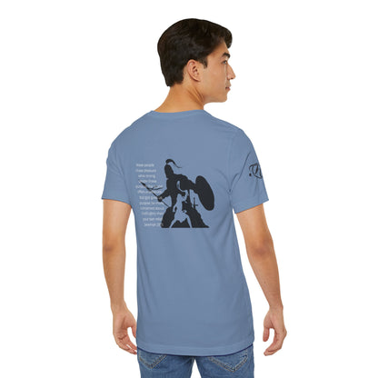Fight Club T-Shirt - Cross Front, Jeremiah 29:11 Knight Back, and FC Sleeve