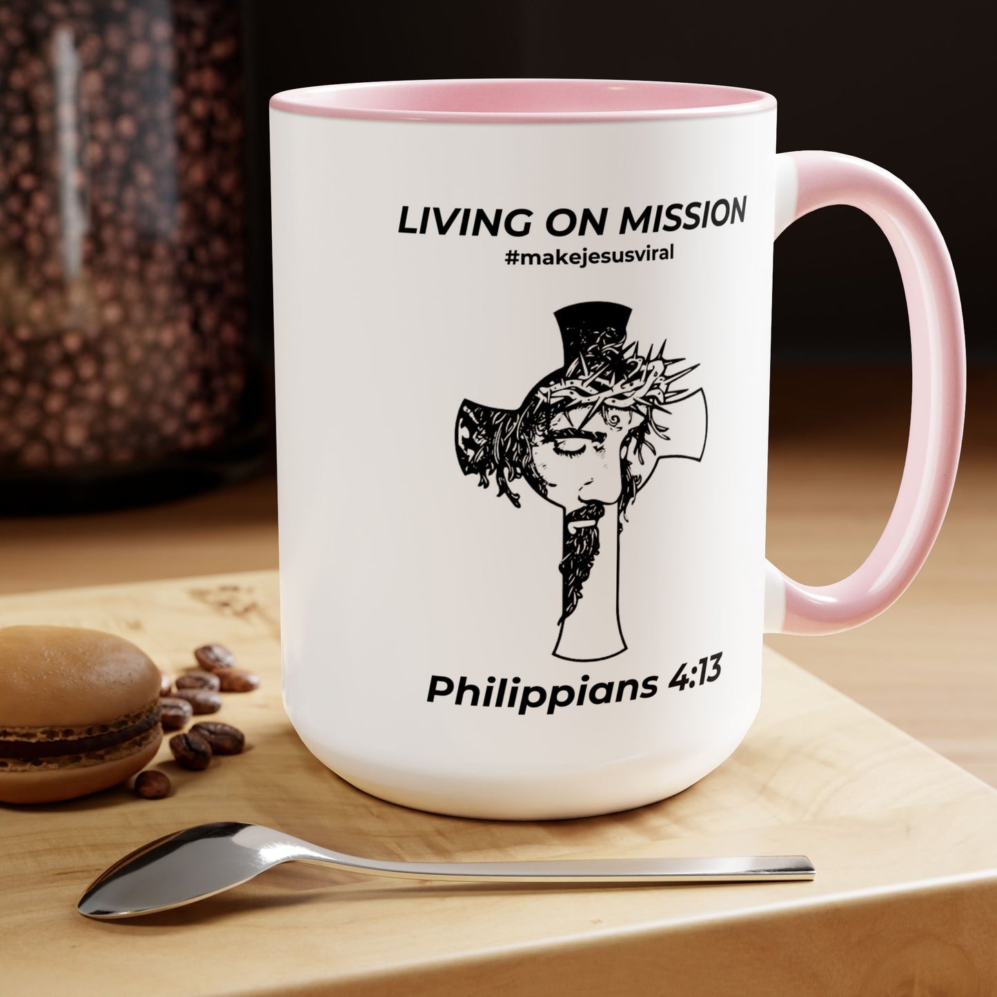 HDUB Cross Living on Mission Two-Tone Coffee Mug