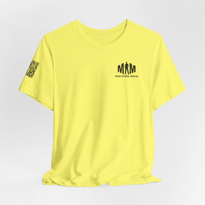Man in the Mirror - Front MIM Logo with QR on Sleeve and How Can I Pray For You on back