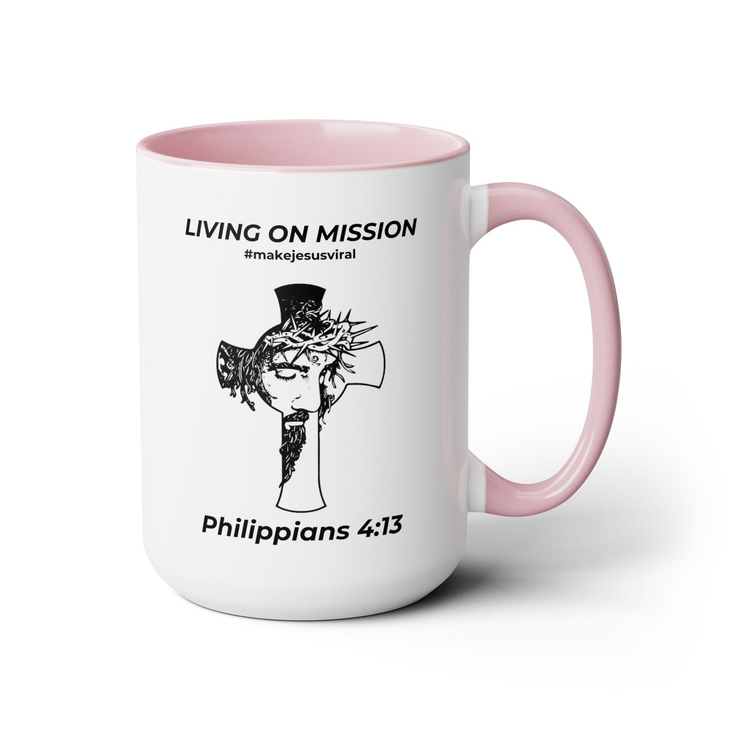 HDUB Cross Living on Mission Two-Tone Coffee Mug