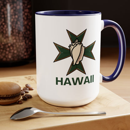 MHOSLJ Hawaii Badge Two-Tone Coffee Mug