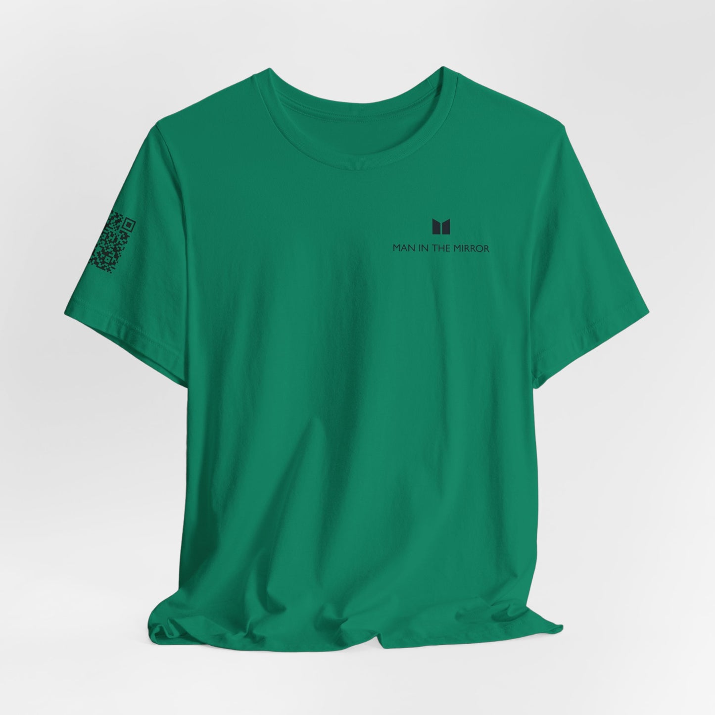 Man in the Mirror - Front Standard Logo with QR on Sleeve and How Can I Pray For You on back