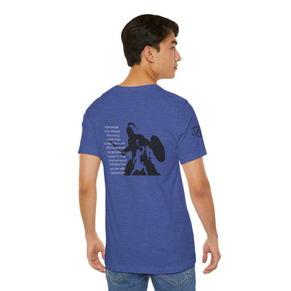Fight Club T-Shirt - Cross Front, Jeremiah 29:11 Knight Back, and FC Sleeve