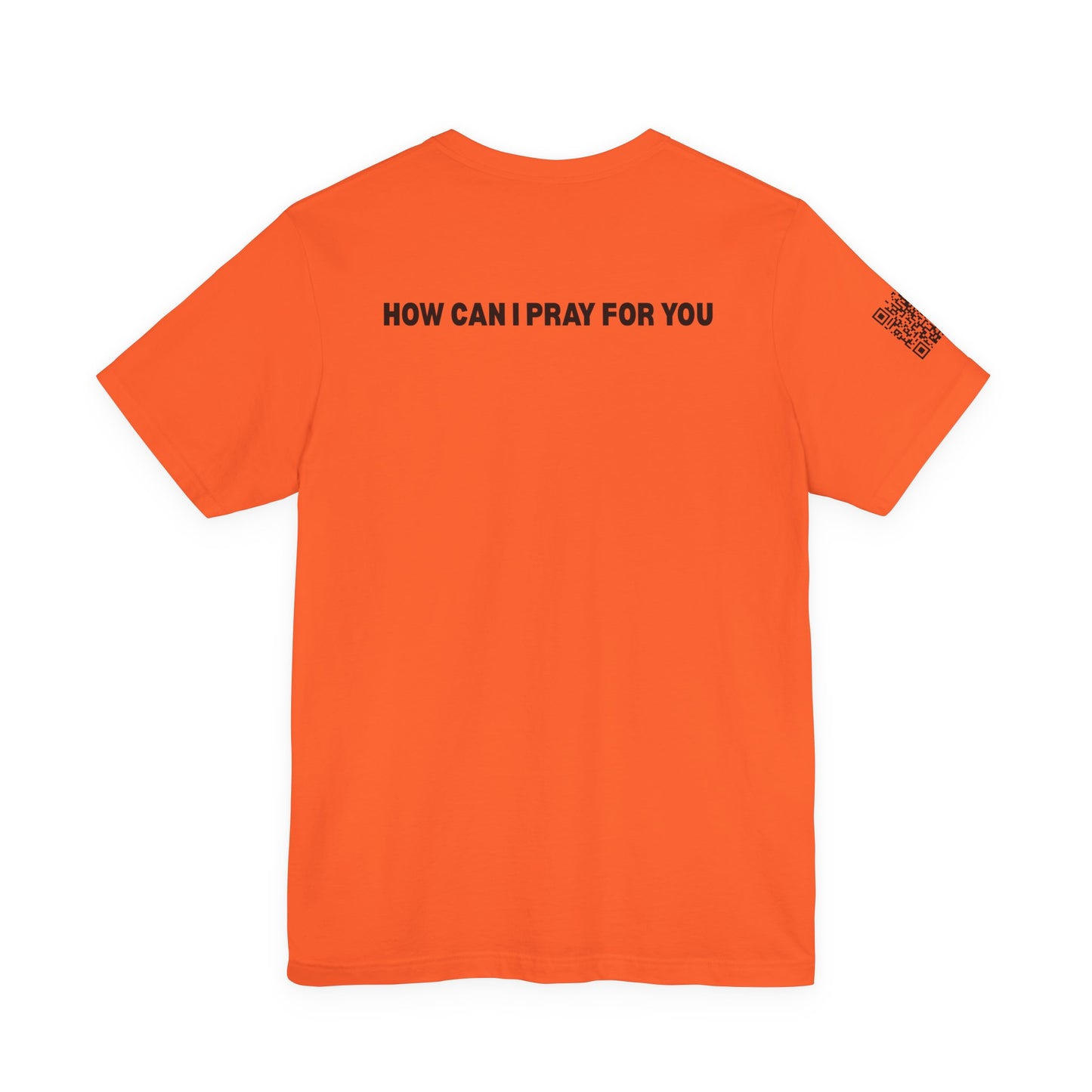 Man in the Mirror - Front Standard Logo with QR on Sleeve and How Can I Pray For You on back