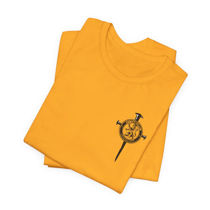 Fight Club T-Shirt - Cross Front, Jeremiah 29:11 Knight Back, and FC Sleeve