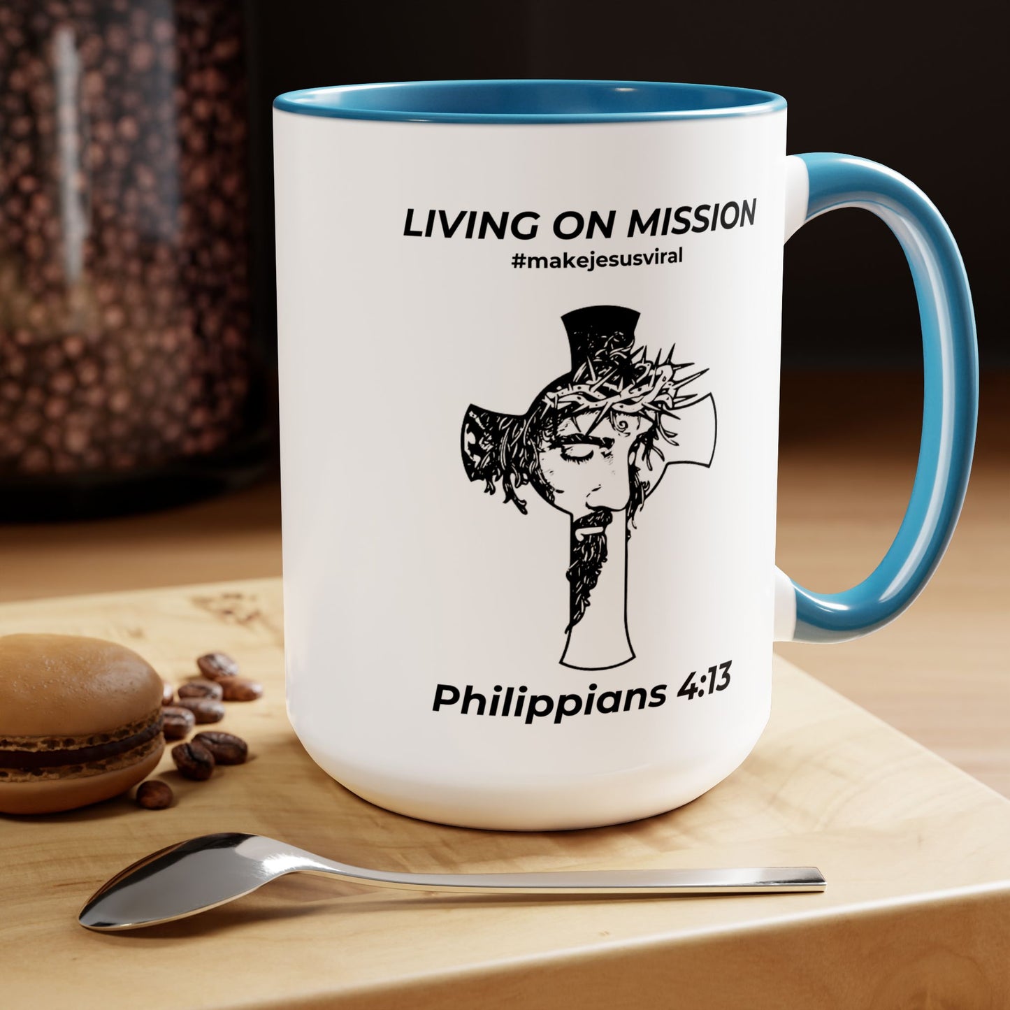 HDUB Cross Living on Mission Two-Tone Coffee Mug