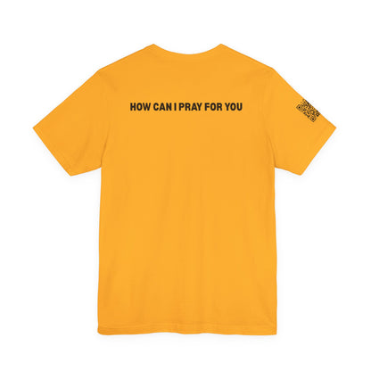 Man in the Mirror - Front Standard Logo with QR on Sleeve and How Can I Pray For You on back