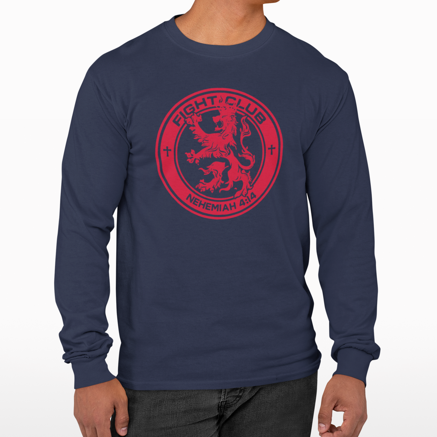 Fight Club Long Sleeve T-Shirt - Red Logo Front