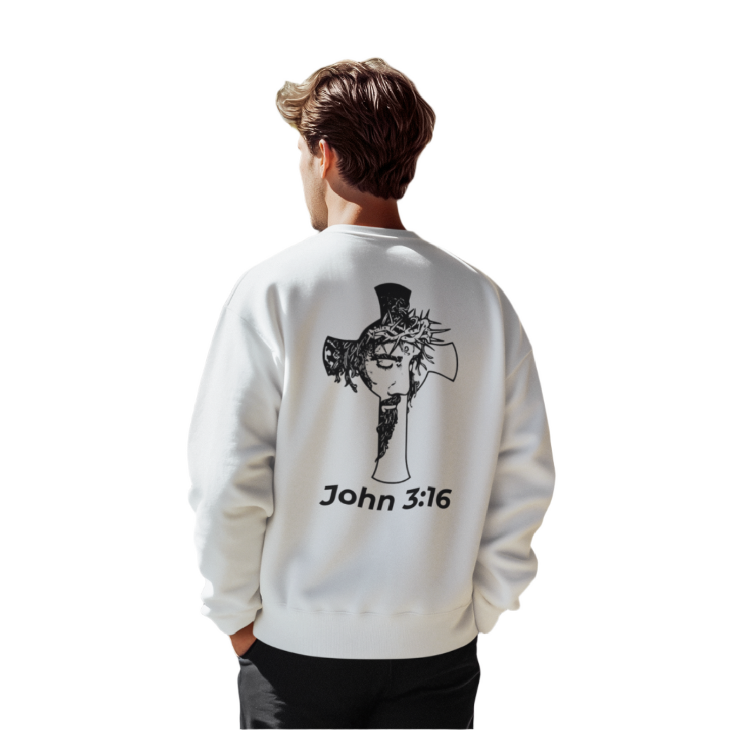 HDUB Cross Living on Mission John 3:16 Sweatshirt