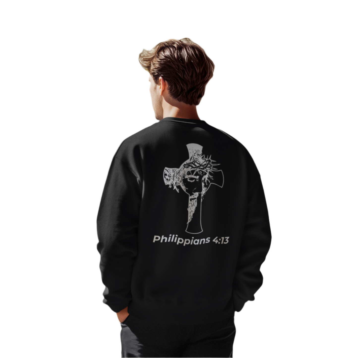 HDUB Cross Living on Mission Philippians 4:13 Sweatshirt