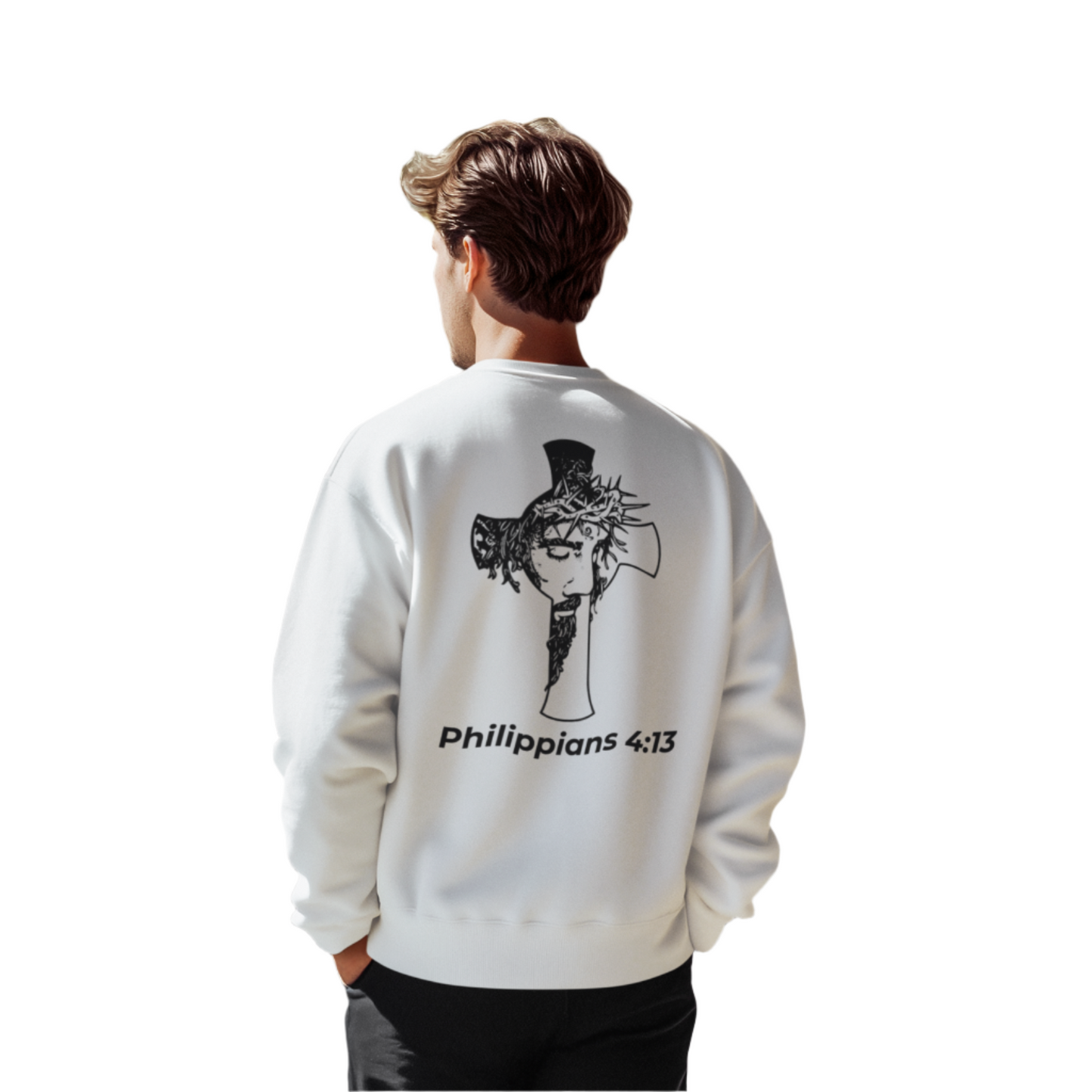 HDUB Cross Living on Mission Philippians 4:13 Sweatshirt