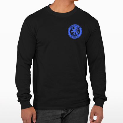 Fight Club Long Sleeve T-Shirt - Colorful Logo Front and Cross Back