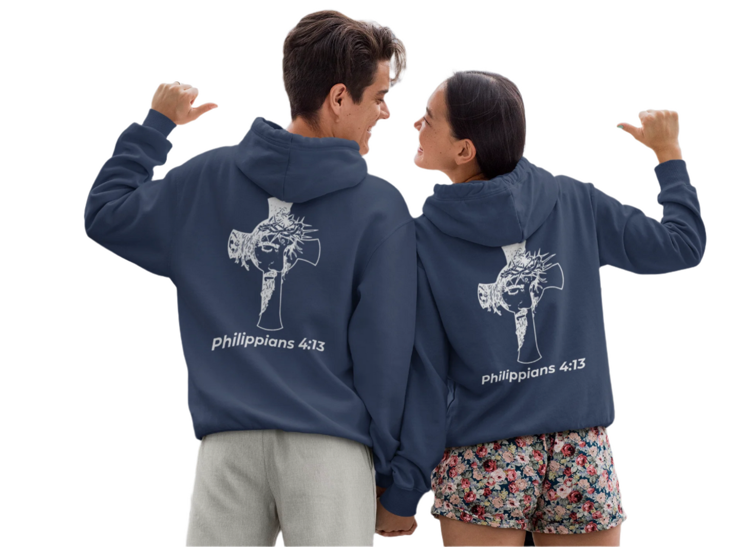 HDUB Cross Living on Mission Philippians 4:13 Hooded Sweatshirt