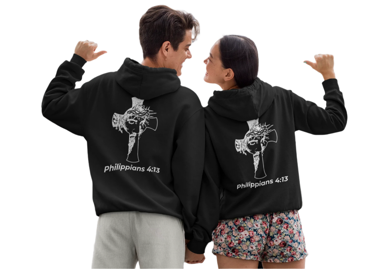 HDUB Cross Living on Mission Philippians 4:13 Hooded Sweatshirt